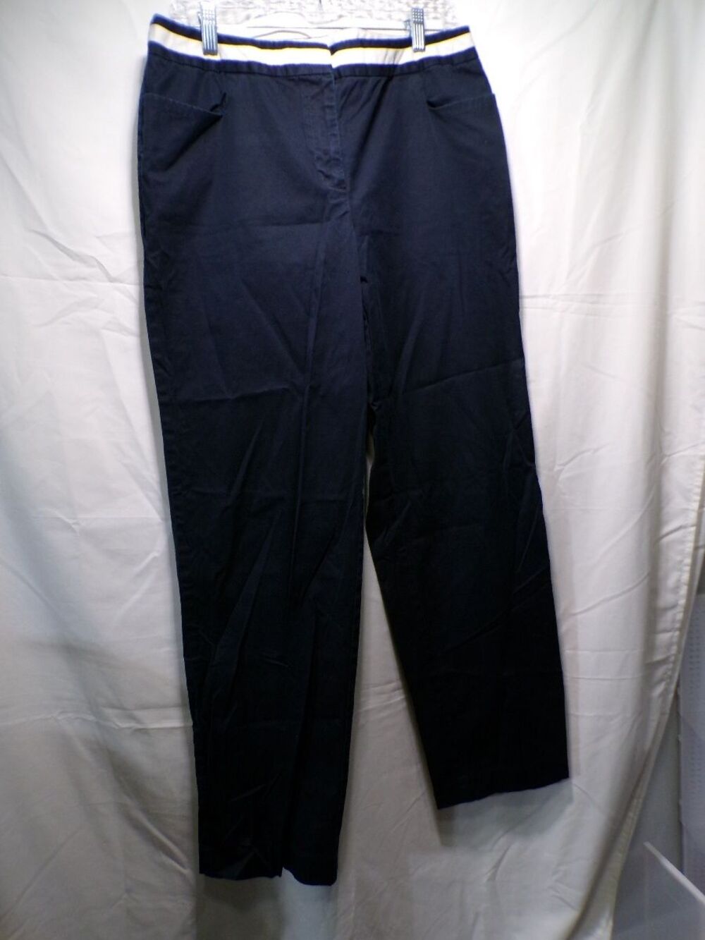 Talbots Women's Chino Pants Navy Size 12 Straight Leg Twill